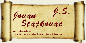 Jovan Stajkovac vizit kartica